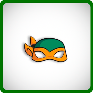 Máscara do Michelangelo, personagem de Tartarugas Ninja.